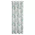 Zasłona biało, niebieska z nadrukiem kwiatów z etaminy 140x250 cm przelotka AVA Eurofirany