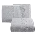 Ręcznik do rąk 30x50 cm bawełniany kolor srebrny zdobiony bordiurą z błyszczącym wzorem 500 g/m2 KARIN Eurofirany