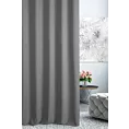Zasłona szyta na taśmie fala DORA - HIT szara z miękkiej tkaniny o welurowej strukturze