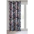 Zasłona grafitowa z nadrukiem w stylu botanic z welwetu 140x250 cm przelotka NICOL Eurofirany