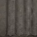 Zasłona szyta na taśmie fala brązowa z tkaniny szenilowej z efektem melanżu