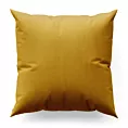 Poszewka szyta musztardowa z miękkiej tkaniny welwetowej