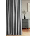 Zasłona szyta na przelotkach SAFIRA grafitowa z moherowej połyskującej tkaniny