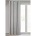 Zasłona srebrna z dodatkiem lnu w stylu eko 140x250 cm przelotka LETIKA Eurofirany