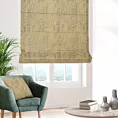 Roleta rzymska złoto popielata z lekko usztywnianej tkaniny z przecieranym wzorem