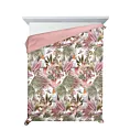 Narzuta zielono, różowa 170x210 cm z nadrukiem egzotycznych roślin i papug PARROT DESIGN 91 Eurofirany