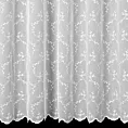 Firana szyta na tunelu biała tkanina firanowa typu ADEN zdobiona haftem po całości tkaniny