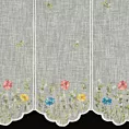 Tkanina firanowa zazdrostka z etaminy z haftowanym wzorem letnich kwiatów Eurofirany
