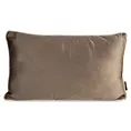 Poduszka 30 x 50 cm welwetowa ciemnobeżowa zdobiona kontrastującą wypustką na brzegach MELIA EUROFIRANY PREMIUM