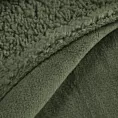 Koc  200x220 oliwkowy z miękkiego polaru ze strukturą baranka TEDY EUROFIRANY PREMIUM