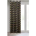 Zasłona czarno, złota w botaniczym stylu, zaciemniająca 135x250 cm przelotka CLARA Eurofirany