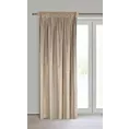 Zasłona kremowo, srebrna welwetowa z przecieranym błyszczącym nadrukiem 140x270 cm taśma - AVENA Eurofirany
