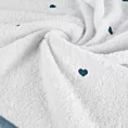 Ręcznik kąpielowy dziecięcy 50x90 cm bawełniany kolor biały,jasnoniebieski z haftem serduszek 480 g/m2 BABY 58 Eurofirany
