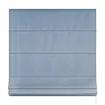 Roleta rzymska błękitna miękka, szenilowa tkanina o wyraźnym splocie i delikatnym połysku