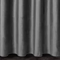 Zasłona szyta na taśmie fala grafitowa z tkaniny welwetowej w pionowe prążki, wykończona obciążnikiem
