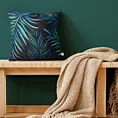 Poszewka na poduszkę 40x40 cm z nadrukiem palmowych liści czarno, zielona PALMS DESIGN 91 Eurofirany