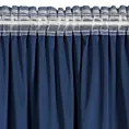 Zasłona granatowa zdobiona falbanami i lśniącymi akcentami z welwetu 140x270 cm taśma CARLI Eurofirany