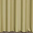 Zasłona szyta na taśmie fala musztardowo oliwkowa z gładkiej tkaniny zaciemniającej typu blackout