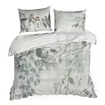 Pościel 220x200 cm bawełniana makosatyna kolor jasnoszary, biały z motywem kwiatów EVITA Eurofirany Premium