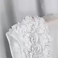 Firana biała zdobiona pasem aplikacji 3D róż 300x120 cm taśma ROSES Eva Minge Eurofirany