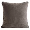Poszewka na poduszkę 45x45 cm ciemnobeżowa z szenilowej tkaniny - VANI Eurofirany