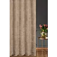 Zasłona szyta na taśmie fala jasnobrązowa z tkaniny szenilowej z efektem melanżu