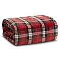 Koc  150x200 cm czerwono, złoty w kratkę BLISS Eurofirany