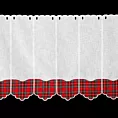 Tkanina firanowa zazdrostka z motywem świątecznej kraty  Eurofirany