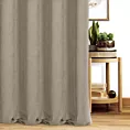 Zasłona szyta na przelotkach jasnokremowa z miękkiej tkaniny o welurowej strukturze