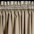 Zasłona ciemnobeżowa zdobiona falbanami i lśniącymi akcentami z welwetu 140x250 cm taśma CARLI Eurofirany