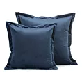 Poszewka na poduszkę 45x45 cm welwetowa z ozdobnymi brzegami granatowa RIA DIVA LINE Eurofirany