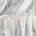Zasłona biała zdobiona szenilowym haftem w liście 140x250 cm przelotki - HOLI Eurofirany