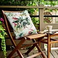 Poszewka na poduszkę 45x45 cm z tkaniny wodoodpornej na taras oraz balkon zdobiona nadrukiem subtelnych kwiatów biało, zielona GARDEN Eurofirany