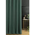 Zasłona szyta na taśmie fala ciemnozielona z gładkiej tkaniny obiciowej