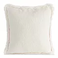 Poszewka na poduszkę 45x45 cm kremowa szenilowa zdobiona futerkiem na brzegach poszewki BLANCA 05 Eurofirany