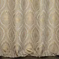 Zasłona szyta na taśmie fala złota z szenilowej tkaniny w klasyczny wzór ornamentowy przetykany błyszczącą nicią Italissima Eva Minge