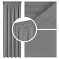 Zasłona grafitowa z tkaniny welurowej 420x260 cm tunel Dora Eurofirany