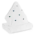 Ręcznik kąpielowy dziecięcy 100x100 cm bawełniany kolor biały,jasnoniebieski z kapturem i haftem serduszek 400 g/m2 BABY 58 Eurofirany