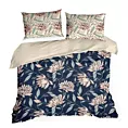 Pościel 220x200 cm bawełniana kolor granatowy, jasnobeżowy z wzorem kwiatowym NIKA 49 Eurofirany