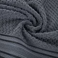 Ręcznik kąpielowy 50x90 cm bawełniany kolor stalowy zdobiony subtelnymi paseczkami 500 g/m2 DAVOS Eurofirany
