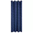 Zasłona granatowo, srebrna zdobiona nadrukiem geometrycznym z tkaniny typu oxford 140x250 cm przelotka EVI Eurofirany