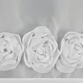 Firana biała z szyfonu zdobiona na brzegach pasem 3D róż z troczkiem w zestawie 140x270 cm taśma - ROSES Eva Minge Eurofirany