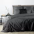 Pościel 220x200 cm gładka z satyny bawełnianej kolor czarny DINA Diva Line Eurofirany