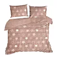 Pościel 220x200 z polaru kolor pudrowy z gwiazdkami FLANO Eurofirany