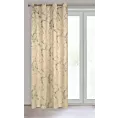 Zasłona kremowo, grafitowa z marmurkowym wzorem, welwetowa 140x250 cm przelotka WERA Eurofirany