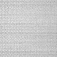 Roleta rzymska jasnoszara z tkaniny z dodatkiem połyskującej nici, z widocznym ozdobnym splotem