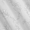 Zasłona biało, popielata ze wzorem kwiatowym z etaminy 140x250 cm przelotka FIORE Eurofirany