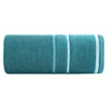 Ręcznik kąpielowy 70x140 cm bawełniany kolor ciemnoturkusowy z welwetową bordiurą i kontrastującymi paseczkami 500 g/m2 NEL Eurofirany