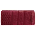 Ręcznik kąpielowy 50x90 cm bawełniany kolor czerwony z ozdobną bordiurą w paseczki 500 g/m2 ADORE Eurofirany
