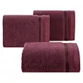 Ręcznik do rąk 30x50 cm bawełniany kolor bordowy z bordiurą w paski 500 g/m2 ABBIE Eurofirany